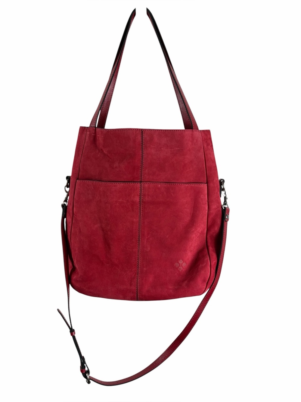 Patricia Nash Red Suede Tote Shoulder Bag